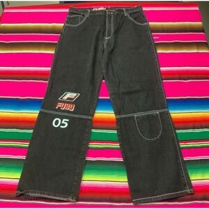 Y2K FUBU The Collection Jeans Men's 36 (Fit‎ 34x34) Baggy Wide Hip Hop Loose VTG
